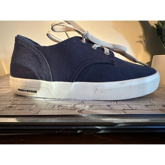 Sun + Stone Kiva Kids Size 1 Navy Sneakers - Like New - Picture 2 of 6